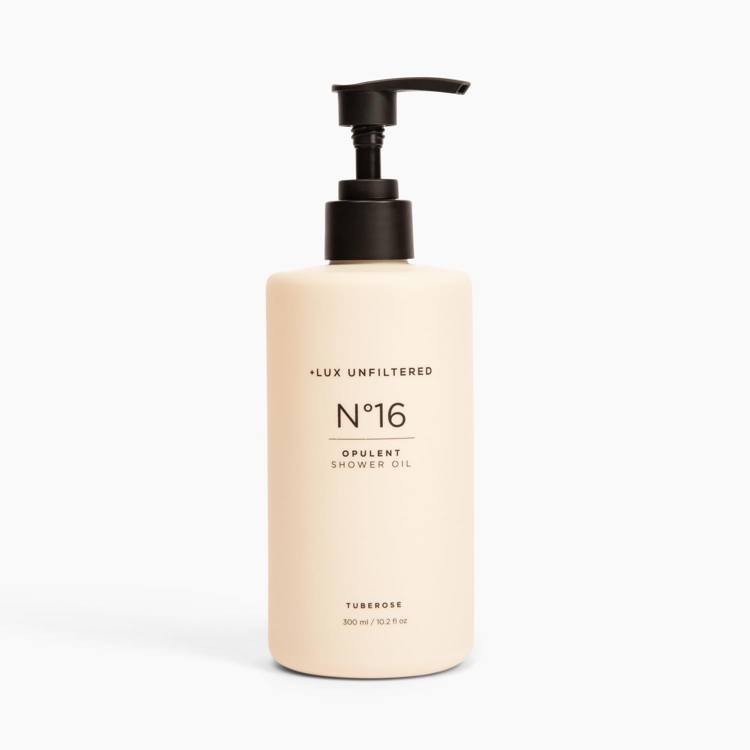 Lux Unfiltered N16 Opulent Shower Oil in Tuberose, Luxurious Hydrating Full Body Oil Cleanser, Luxurious Scented Body Wash for the Shower or Bath, Vegan Cleanser That Leaves Skin Clean Hydrated
