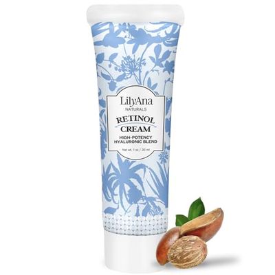 LilyAna Naturals Anti Aging Retinol Face Cream for Women - Wrinkle Neck Cream for Firming, Retinol Moisturizer for Face with Hyaluronic Acid, Hydrating Night Cream for Fine Lines, Collagen Boost
