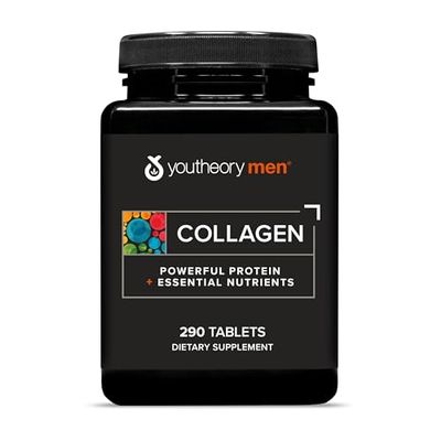 Youtheory Men&#39;s Collagen - 5,000 mg Collagen - Daily Supplement for Men - for Hair Skin Support - Gluten, Soy Dairy Free - 290 Tablets
