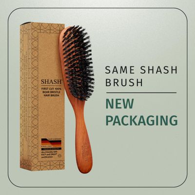 Classic German First Cut 100 Boar Bristle Hair Brush Since 1869 - Conditions Hair, Improves Texture, Exfoliates Scalp