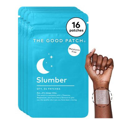 The Good Patch Slumber Sleep Patch Support, Melatonin Free, Sustained Release, Natural Patch with L-Theanine, Magnesium, Tart Cherry Extract, Plant Powered Wearable Wellness (4 Count (Pack of 4))