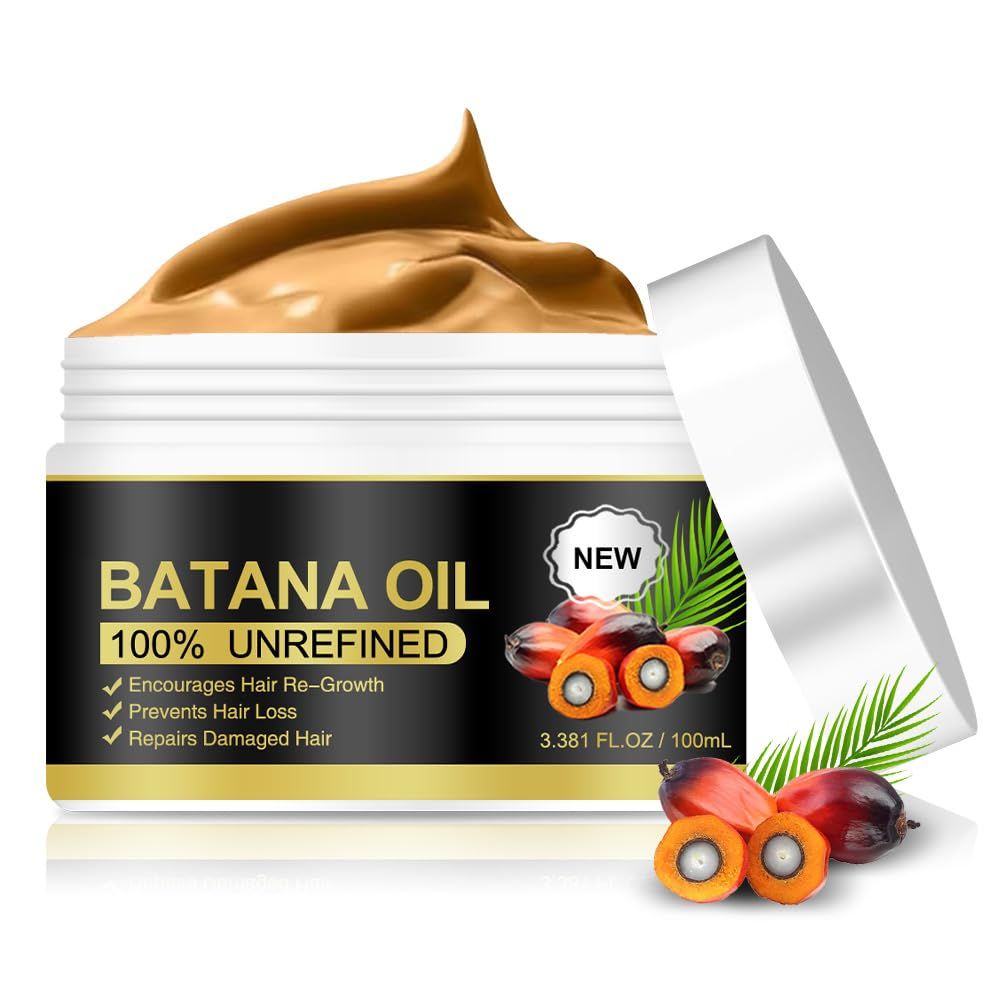 Batana Oil for Hair Growth Repair,Dr Sebi Organic Batana Oil from Honduras, Prevent Hair Loss, Eliminates Split Ends, Enhances Hair Thickness for Men Women, 3.38 OZ (100ml)