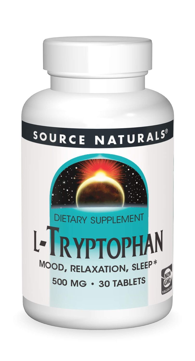 Source Naturals L-Tryptophan, for Mood, Relaxation, and Sleep, 500mg - 30 Tablets