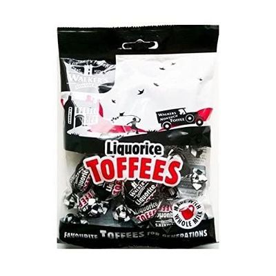 Walkers' Nonsuch Liquorice Toffees with Condensed Milk Black Treacle Imported from the UK Traditional British Candy Old Fashioned Licorice Toffee 5.29 Oz (Pack of 12)