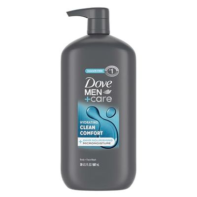 Dove MenCare Body and Face Wash Hydrating Clean Comfort Men&#39;s Body Wash with 24-Hour Nourishing Micromoisture Technology 30 oz