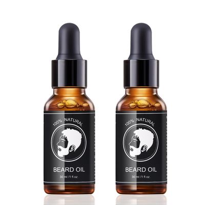MYR Beard Growth Oil for Men - Rich in ARGAN JOJOBA Oil, Multiple Natural Extracts - Beard Softener Care, Strengthens Moisturizes Beard (2 Pack of 1 oz) (Amber)
