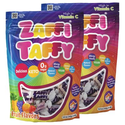 Zollipops Candy Clean Teeth Keto Sugar Free Taffy, Assorted Flavors, 10 Oz (Pack of 2) - Kid-Friendly Dental-Friendly Treats