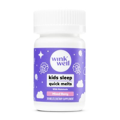 Wink Well Kids Melatonin Chewable Melts- Baby Sleep Aid Chews with Melatonin 1mg- Quick Deep Toddler Sleep Aid, Drug-Free-Fast, Non-Habit-Forming Kids Melatonin Dissolve Tablets- 30 Melts