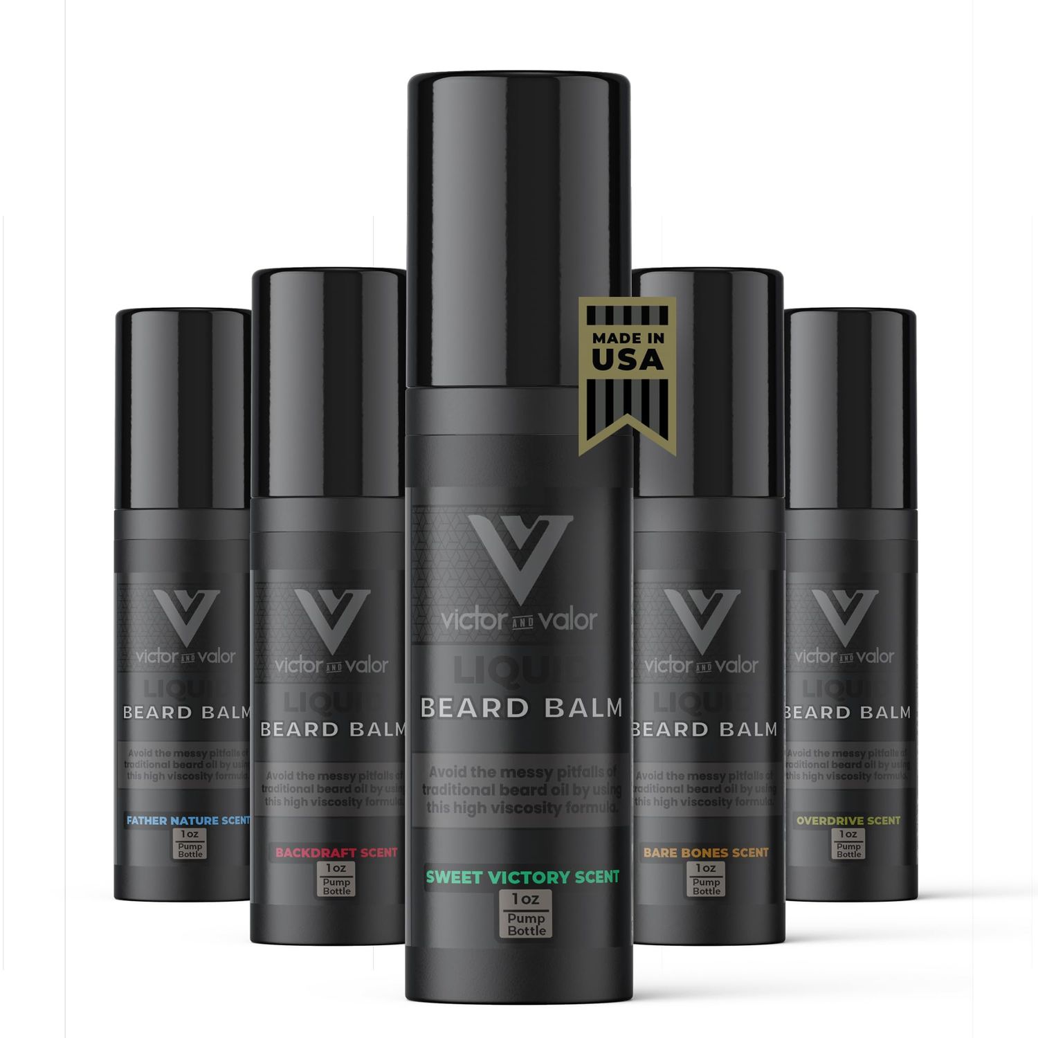 Victor and Valor Liquid Beard Balm - Nine Moisturizing Oils Including Shea Butter Vitamin E - High Viscosity Formula Helps Condition and Style - Men&#39;s Grooming (1 Ounce, Sweet Victory)