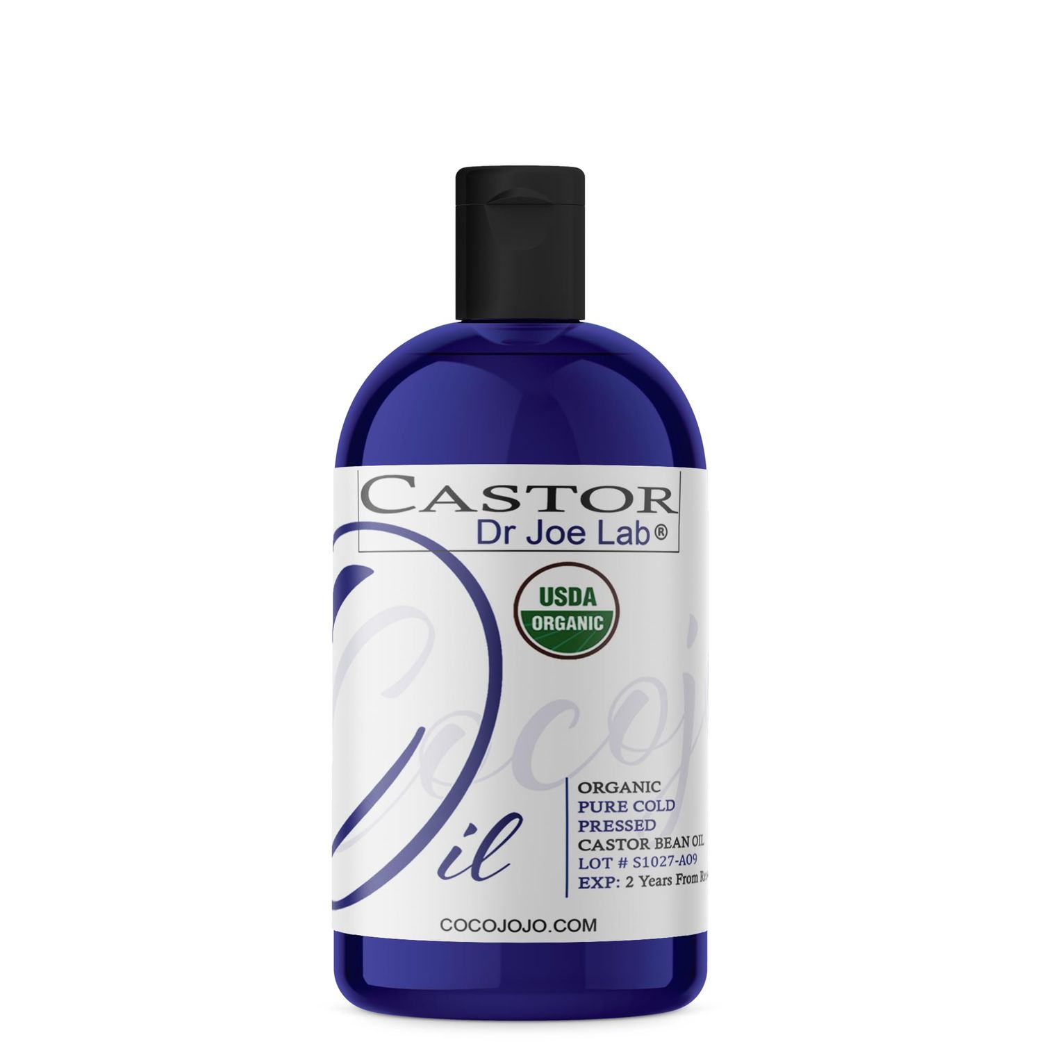 Dr Joe Lab Castor Oil Organic, Cold Pressed Organic Castor Oil, Unrefined, Pure USDA Certified Hexane Free Non GMO - Natural Moisturizing Hydrating Hair Skin Face Body Nails - 16 Oz