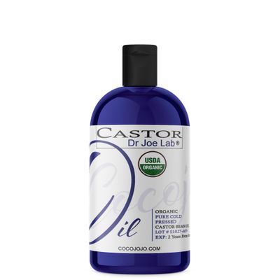 Dr Joe Lab Castor Oil Organic, Cold Pressed Organic Castor Oil, Unrefined, Pure USDA Certified Hexane Free Non GMO - Natural Moisturizing Hydrating Hair Skin Face Body Nails - 16 Oz