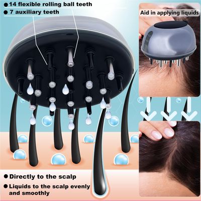 LOULANLUXE Scalp Applicator Comb, Hair Oil Applicator, Hair Growth Liquid Guide Comb for Hair Treatment Growth Medicine Fluid Essential Oil Serum with Portable Waterproof Drawstring Bag (Gray)