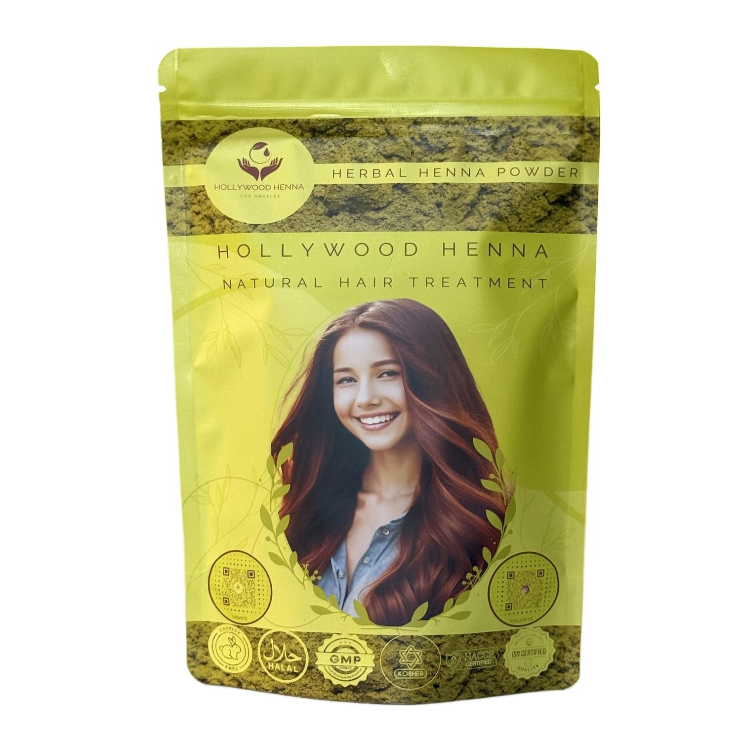 Hollywood Henna Hair Powder (Herbal Henna Powder - 227g) Hair Treatment 100 Organic Henna Powder for Hair Coloring Conditioning Chemical Cruelty Free Long Lasting Suitable for All Hair Types