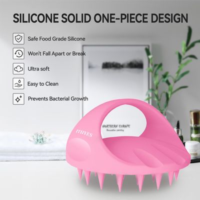 Ithyes 38 Finger Enlarged Scalp Massager Hair Growth,Head Massager,Silicone Scalp Brush Shampoo Brush for Hair Care,Scalp Scrubber,Hair Brush Wet Dry Comb,Scalp Exfoliator for Men Women Pets (Pink)