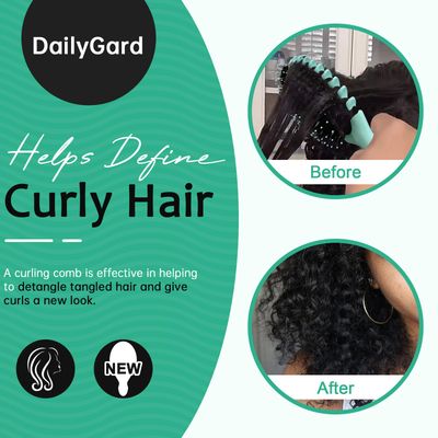 Curl Defining Hair Brush, Wet Hair Brush for Women and Men, Detangler Hairbrush for Wet Dry, Styling Brush for Curly Hair, Shaping and Defining Curls for LongWavyDamaged Hair, Green