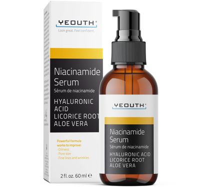 YEOUTH Niacinamide Serum for Face 10 with Hyaluronic Acid and Aloe Vera, Hydrating B3 Face Serum for Women and Men, Enhances the Look of Even-Toned Skin 2oz