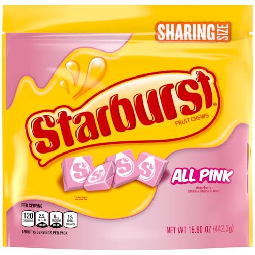 STARBURST All Pink Chewy Candy Mothers Day Gifts, Sharing Size, 15.6 Oz Bag