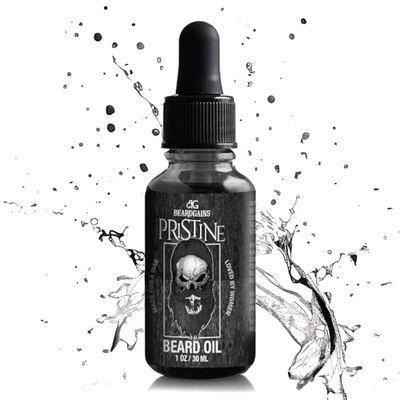 Beard Gains Beard Oil for Men - Organic Beard Growth Oil, Moisturizer Conditioner, Softens Strengthens Facial Hair, Reduces Itch, Promotes Healthy Beard (1oz, Pristine)