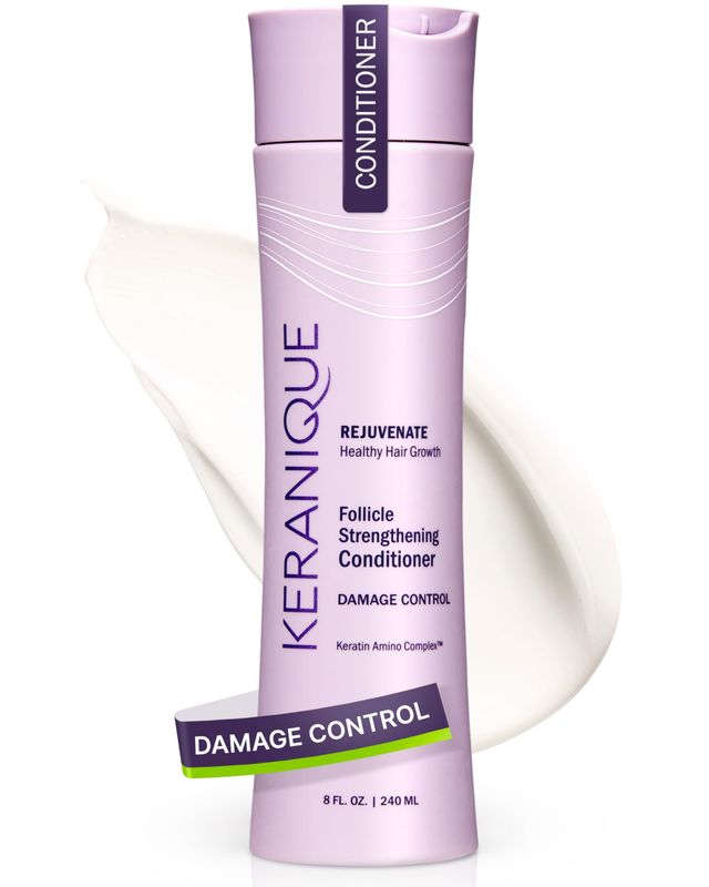 Keranique Damage Control Conditioner - Hydrating Treatment with Keratin for Dry Damaged Hair