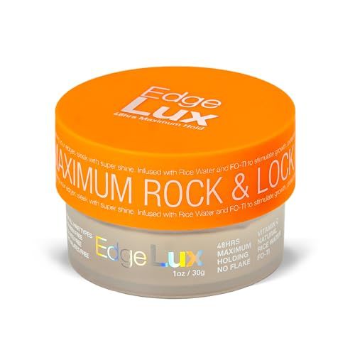 Lux Collection Edge Lux Edge Control Wax 48 Hour Maximum Hold No Flaking Natural Ingredients Scented Conditioning Styling Hair Gel Tamer (1 Ounce (Pack of 1), Vitamin-C)
