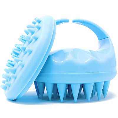 Flathead Hair Scalp Massager and Shampoo Brush for Shower Dandruff Removal - Wet and Dry - Encourages Growth - Includes 2 Massage Removal Heads