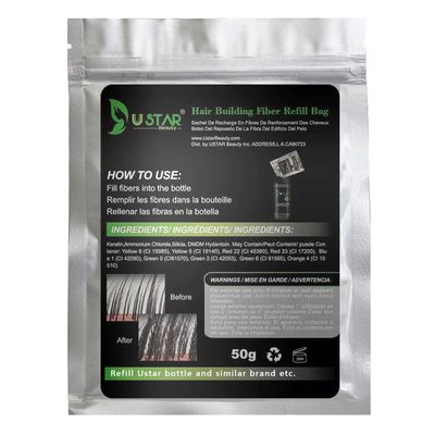 USTAR Hair Building Fibers Refill Bag 50 Gram (Medium Brown)