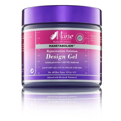 The Mane Choice Manetabolism Rejuvenation Solution Design Hair Gel, Twist Braid Gel with Lasting Flexible Hold for Hair Shine Strength, Helps Reduce Frizz Breakage, Flake-Free, 16 Oz