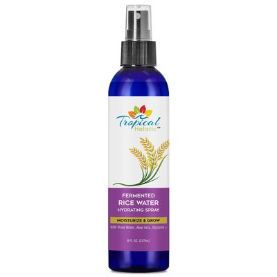 Tropical Holistic Rice Water Serum 8 fl oz- Hair Growth Moisturizer with Rice Wate, Rose Water, Aloe Vera, Glycerin