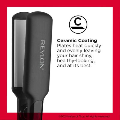 REVLON Smooth and Straight Ceramic Flat Iron Fast Results, Smooth Styles (2 in)