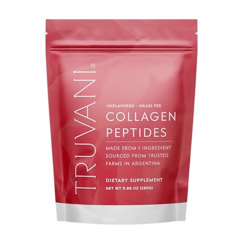 Truvani Hydrolyzed Collagen Peptides Unflavored 14 Servings 20g Grass-Fed Collagen Protein Powder Promotes Hair, Nail, Skin, and Joint Health Keto Dairy and Gluten Free Women and Men