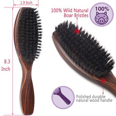 PERFEHAIR 100 Wild Natural Boar Bristle Hair Brush With Wooden Handle for Men and Women's Thin, Fine Hair