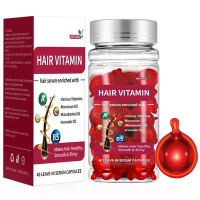 Hair Vitamin Serum Capsules, Deep Nourishing Hair Treatment Serum with Moroccan Macadamia Avocado Oils - Vitamins A, C, E Pro B5 - No Rinse, Conditioner for Women Men
