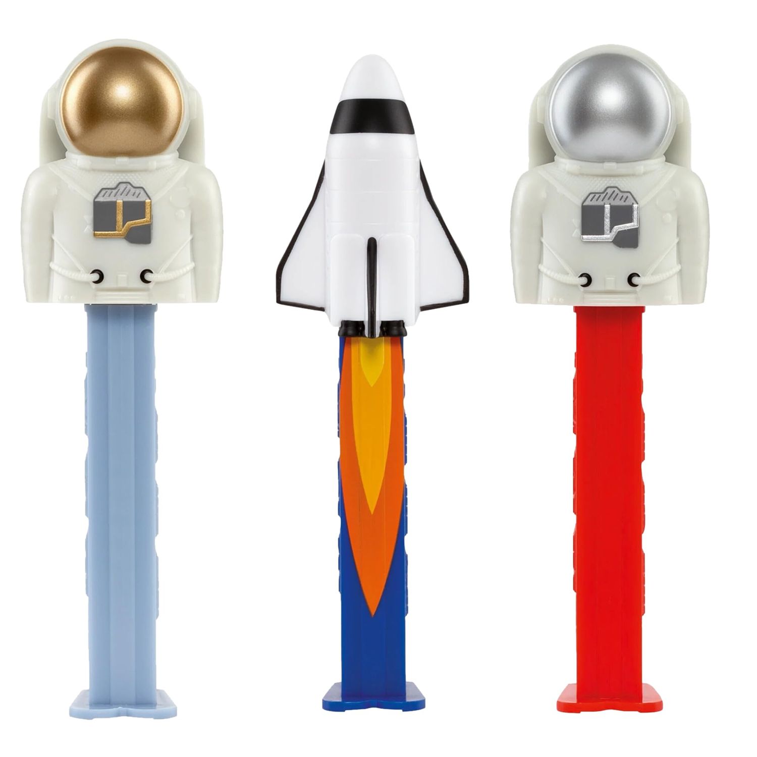 PEZ Space Mission Candy Dispenser Gift Set - Gold Astronaut, Space Shuttle, And Silver Astronaut Space PEZ Dispensers Candy Gift With EXTRA Candy Refills Outer Space Party Favors, Grab Bags