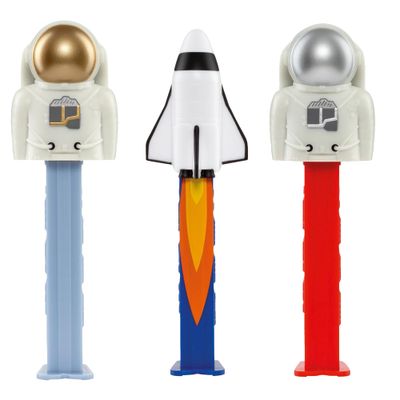 PEZ Space Mission Candy Dispenser Gift Set - Gold Astronaut, Space Shuttle, And Silver Astronaut Space PEZ Dispensers Candy Gift With EXTRA Candy Refills Outer Space Party Favors, Grab Bags