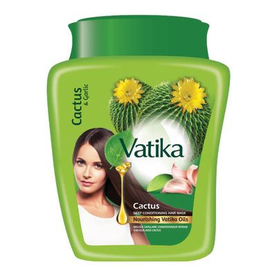 Vatika Naturals Hot Oil Hair Mask - Cactus Garlic Multivitamin for Dry, Damaged, Nourishing Strengthening, Deep Conditioning for Soft, Smooth - 500ml