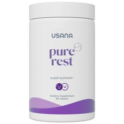 USANA Pure Rest Melatonin Supplement for Sleep Support - Fast Acting - Sugar Free - 56 Tablets