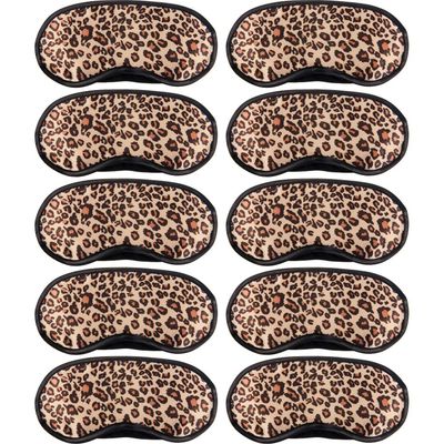 10 Pack Sleep Mask, Leopard Eye Masks Shade Cover for Sleeping, Shift Work, Naps, Travel Pouch Night Blindfold Airplane Relaxing Eyeshade Cover with Nose Pad for Men Women