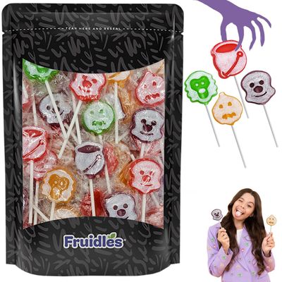 Fruidles Halloween Ghost Tattoo Lollipop Suckers Candy, Great for Goody Party Bag Fillers, Individually Wrapped (Half-Pound)