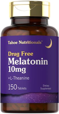 Tahoe Nutritionals Melatonin 10mg 150 Tablets with L theanine Vegetarian, Non-GMO, Gluten Free Supplement