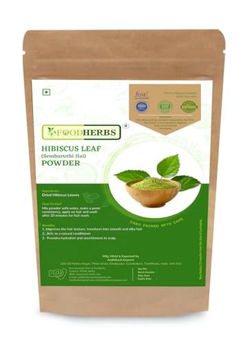 FOODHERBS Hibiscus Leaf Powder 200 gms0.44 lbs Natural Hair Conditioner and Growth Promoter Prevents Premature Graying and Hair Fall Ideal for Homemade Shampoo
