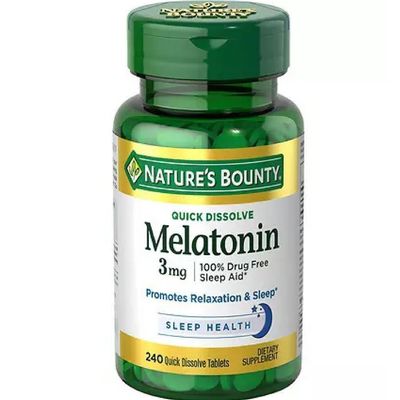 Nature&#39;s Bounty Melatonin 3 mg Tablets 120 Tablets (Pack of 2)
