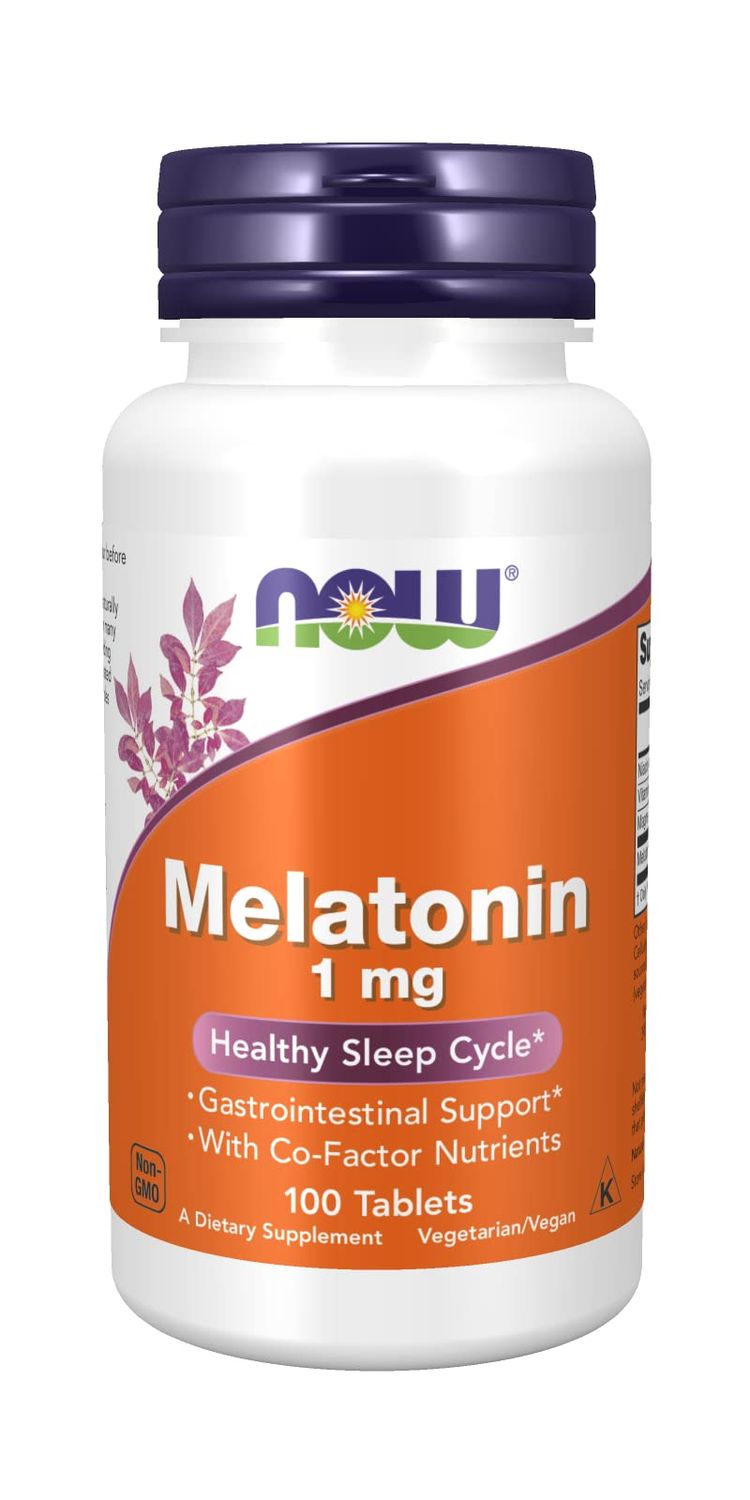 MELATONIN, 1 mg, Tr Complex 100 Tabs by Now Foods (Pack of 2)