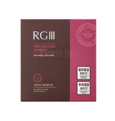 RGIII Hair Regeneration Clinic Shampoo with Purified Red Ginseng Saponin 6 Naturally Derived Ingredients for Hair LossRegrowthStrengtheningfor both Men Woman 3pc Set (17.58oz ea x 3)