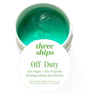 Three Ships Off Duty Sea Algae Bio-Peptide Smoothing Eye Masks- Firming Under Eye Patches to Reduce Look of Fine Lines, Biodegradeable (30 sets)
