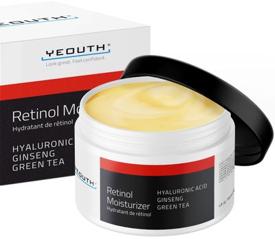 YEOUTH Retinol Cream for Face, Retinol Face Cream for Women and Men with Hyaluronic Acid and Green Tea, Night Moisturizer for a Smoother Appearance 4oz