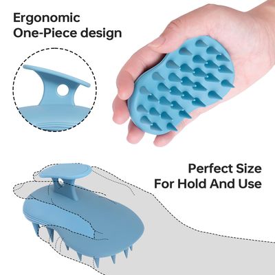PHOVSUV 2pcs Shampoo Brush Hair Scalp Massager,100 Silicone Scalp Scrubber,Scalp Exfoliator for Stress Relax Hair Growth(BlueOrange)