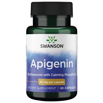 Swanson Apigenin - Sleep and Relaxation Supplement - Natural Support - 90 Caps, 50 mg (Packaging may Vary)