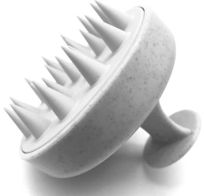 Herbsdaily Hair Scalp Massager Shampoo Brush with Soft Silicone Bristles for Anti Dandruff, Exfoliating and Scalp Care - White (Pack of 1)