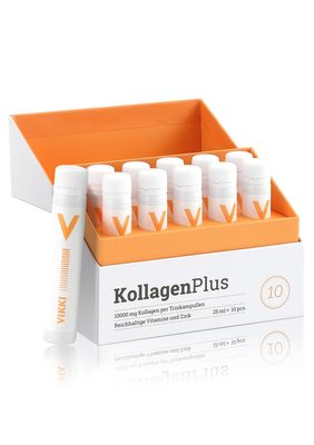Collagen Protein Powder, 10000 mg Collagen Peptides, Fish Collagen with Hyaluronic Acid and Vitamin C for Skin, Hair and Nails Support, 1 Fl Oz x10s