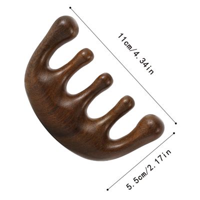 Wooden Massage Comb for Head, Natural Sandalwood Hair Massage Comb Wide Tooth Combs for Hair Suitable for Women Relax Scalp Relieve Fatigue, Gua Sha Tool (Wood color)